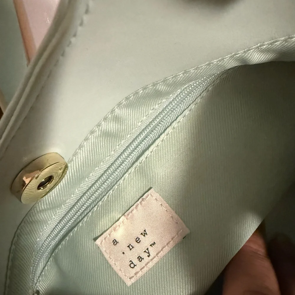 A New Day Mint Soft Green Trapezoid Shoulder Bag with Detachable Strap - Picture 6 of 6
